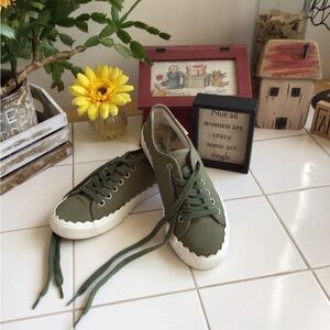 ‘Maui and Sons’ Olive Green Lace-Up Sneakers
